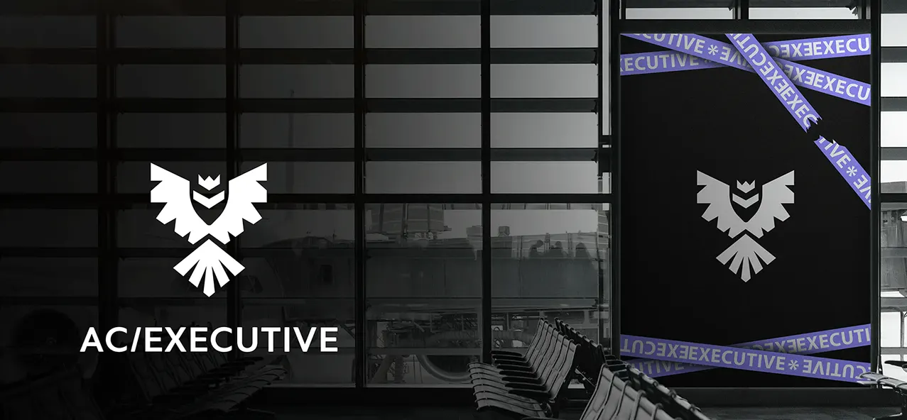 AC Executive logo and environmental brand design