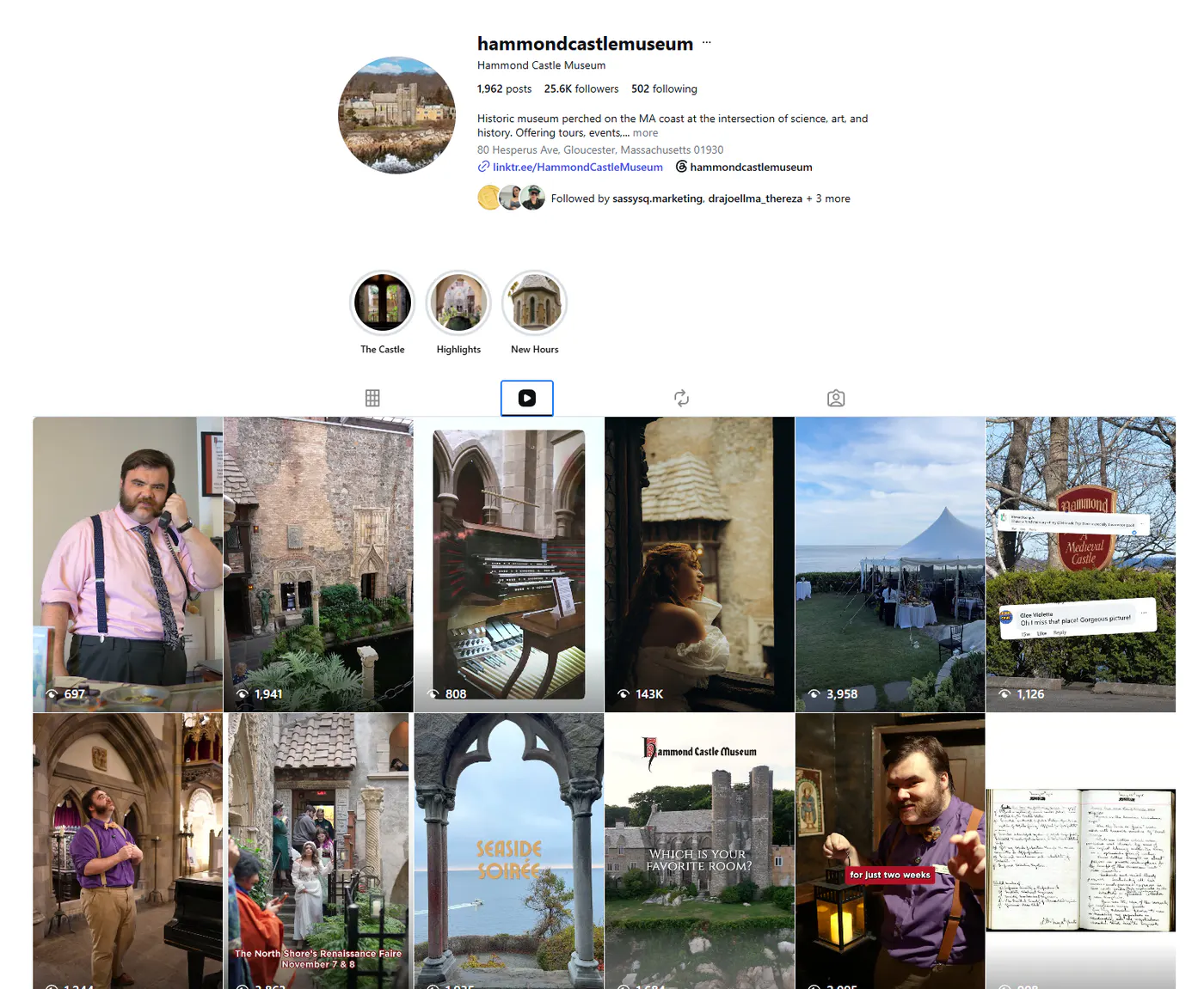 Hammond Castle Museum social media content gallery